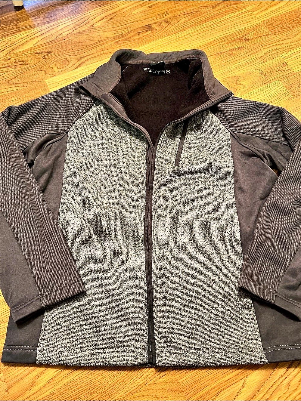 Spyder Men's Bandit Full Zip Jacket Gray & Black Lightweight Core Outdoor Large